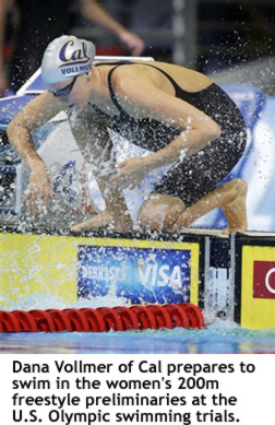 Dana Vollmer prepares to swim